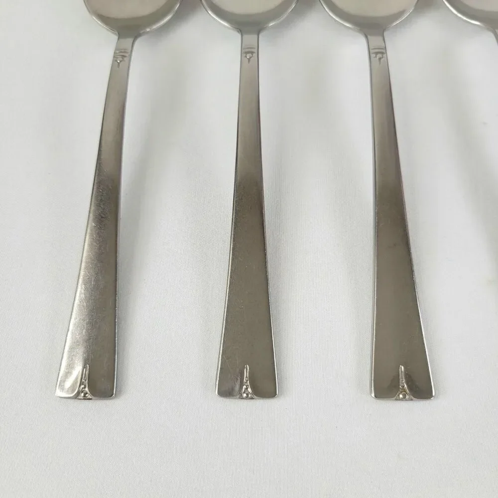 International Silver Rogers Grypsholm Stainless Flatware Set 5 Oval Soup Spoons